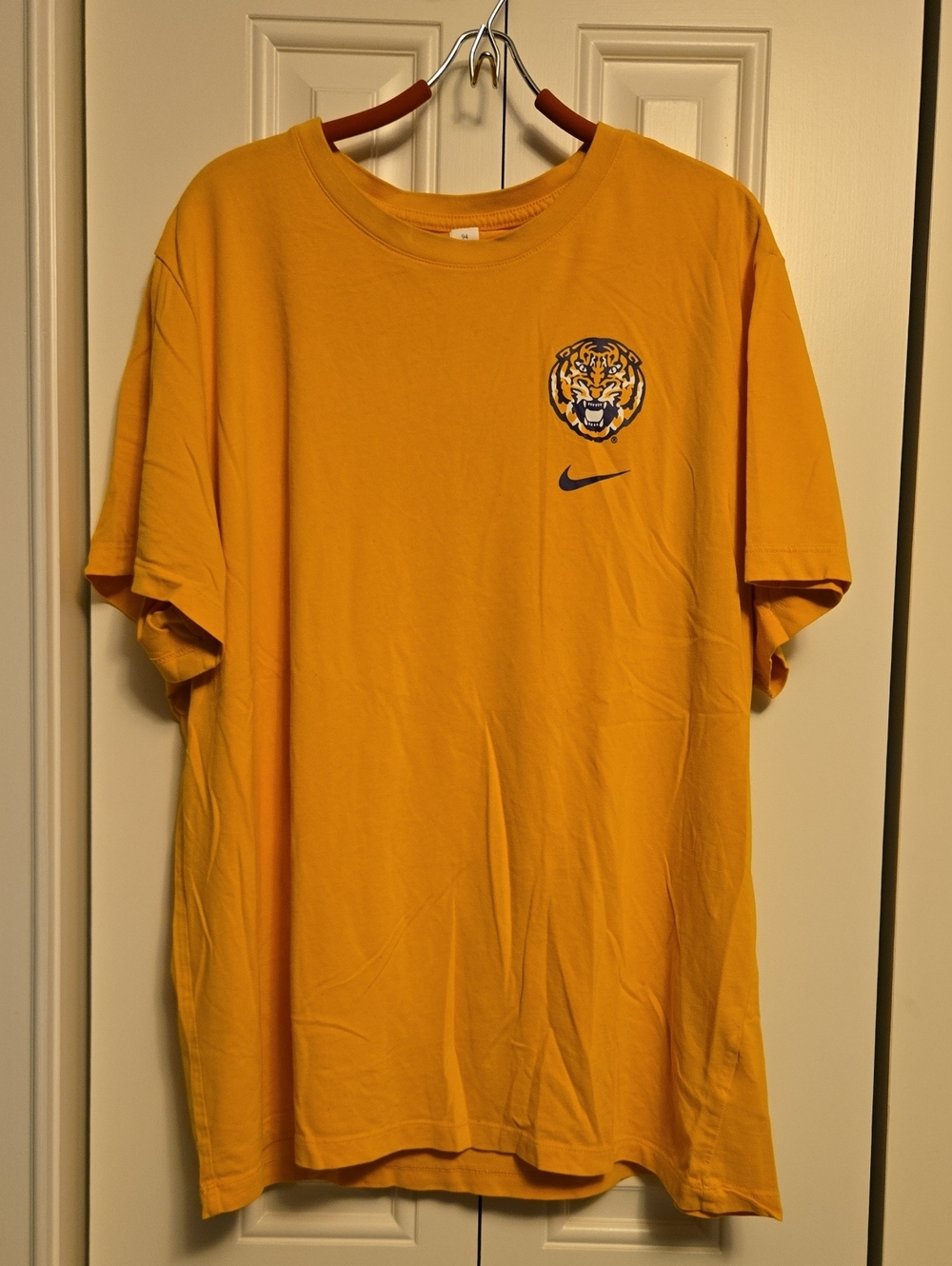 Nike Yellow Short Sleeve Tee with Tiger Chest Emblem